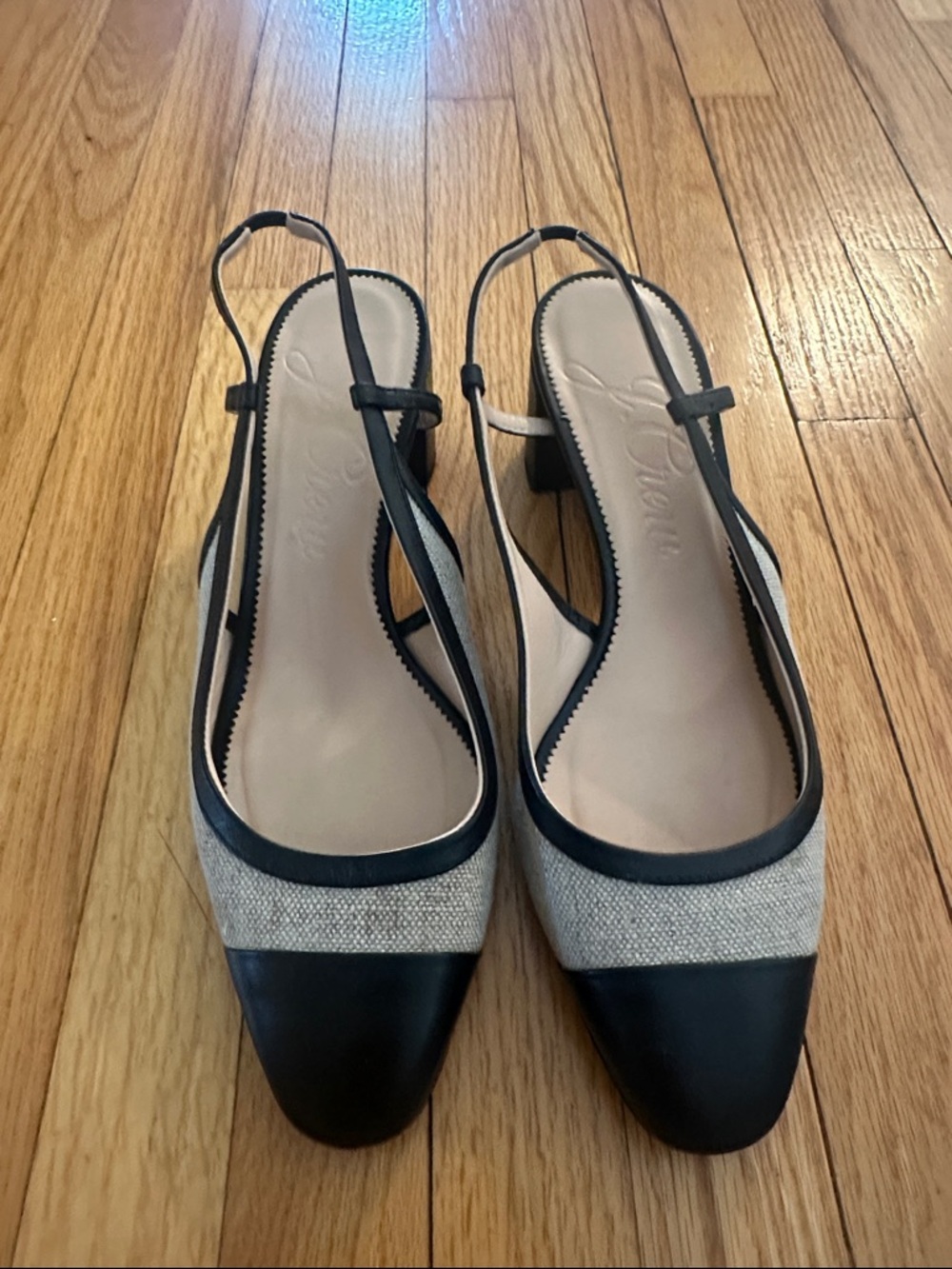 Jcrew Classic Two-Tone Slingback Pumps - Black & Beige size 10